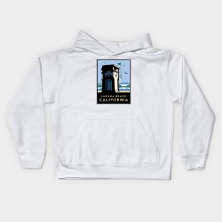 Lifeguard Tower Laguna Beach, CA Kids Hoodie